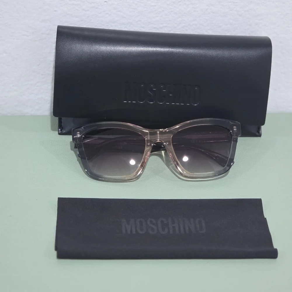 Moschino Rectangular MOS155/S  Transparent Grey Frame and Gradient Lenses.